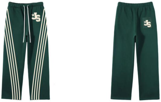 Green Striped Sweatpants